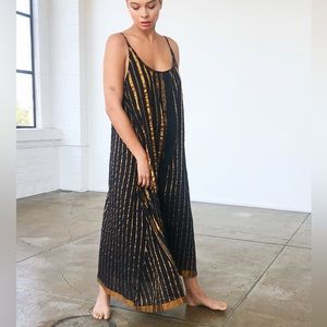 Aish - sultan slip dress -black & gold - OS